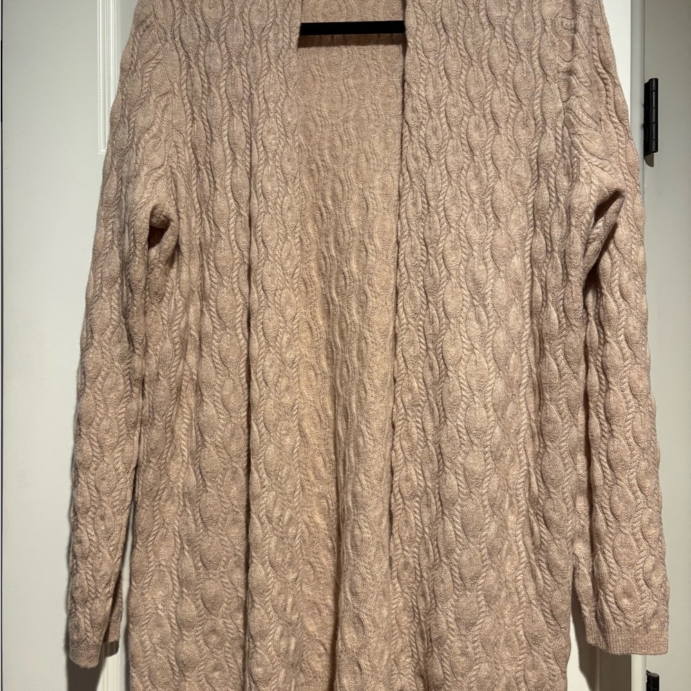 Garnet Hill Cable Knit Cashmere Cardigan